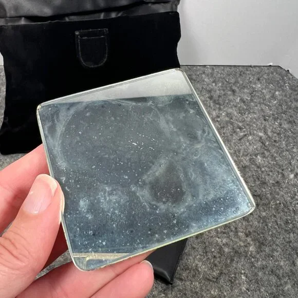 Bienen Davis VTG Black Velvet & Gold Tone Metal Trim Clutch W/ Mirror & Pouch - Picture 16 of 16